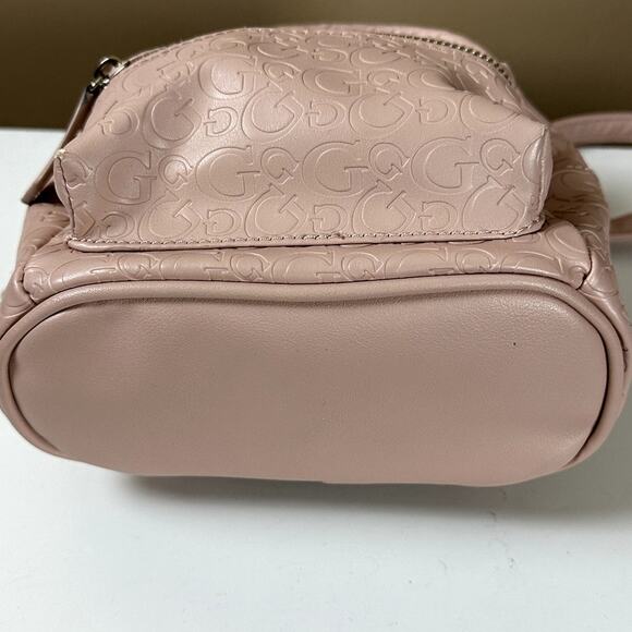 Guess Mini Backpack Women Purse Bag Light Pink Classic Preppy Shopping Spellout - Picture 11 of 12